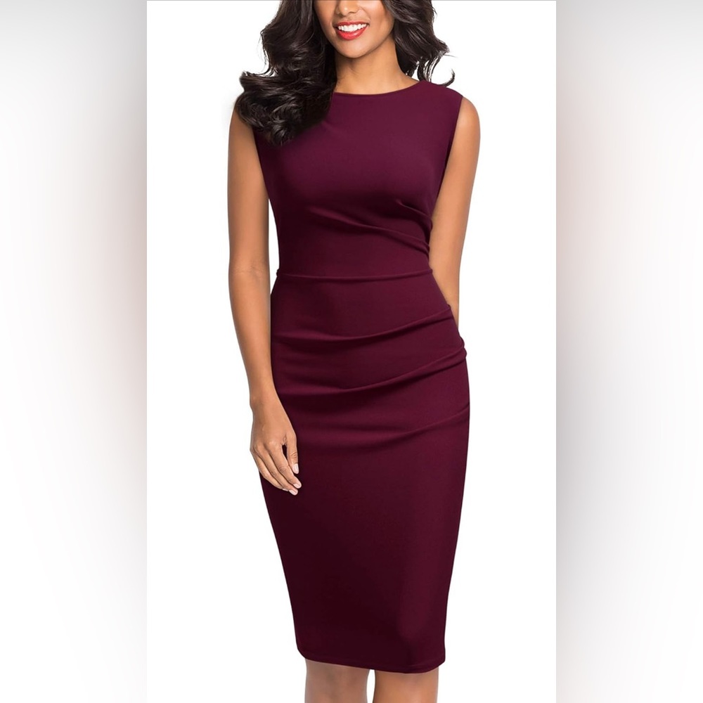 Retro Ruffle Style Slim Work Pencil Dress
